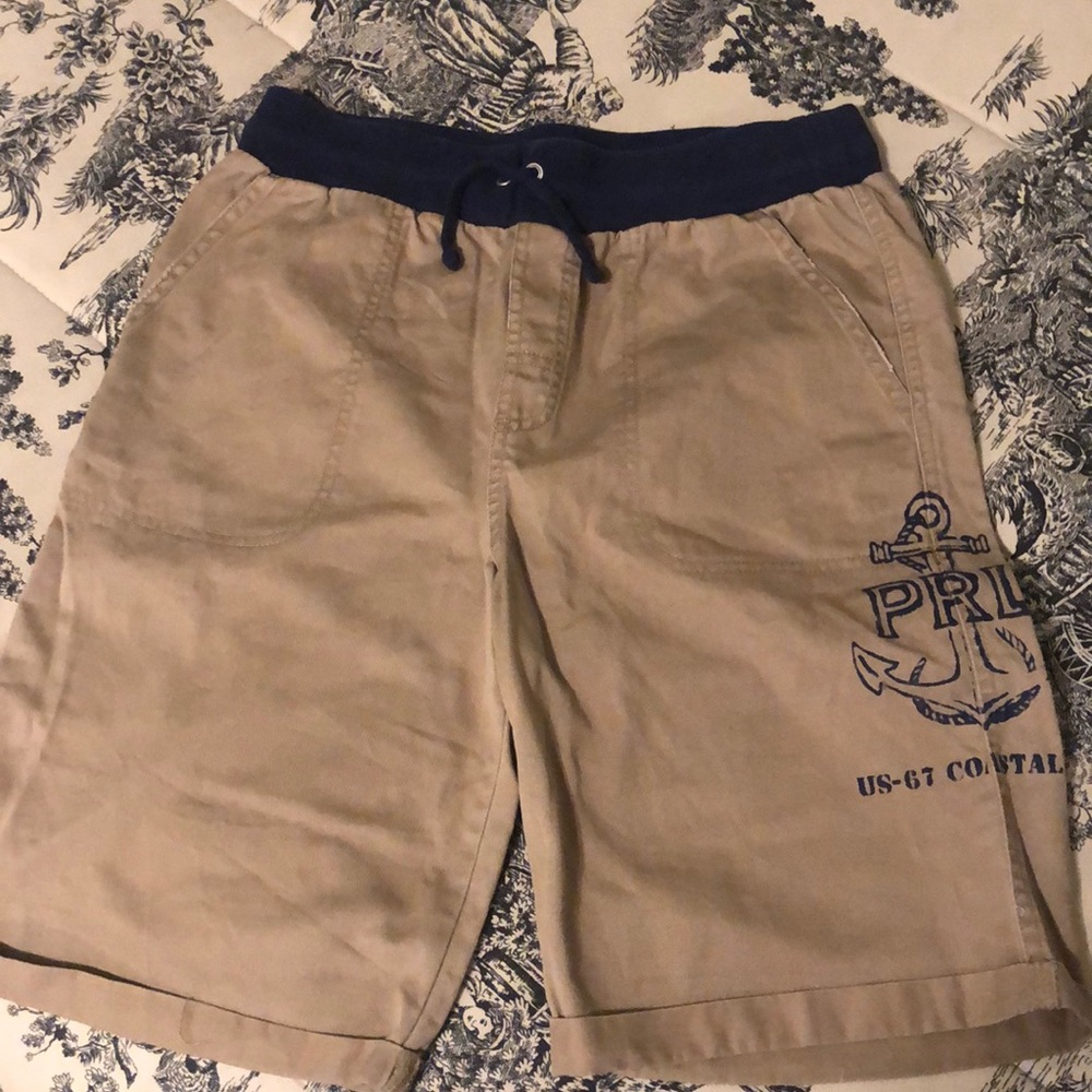 Boys khaki draw string shorts